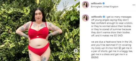 Instagram Liv in a bikini on Instagram