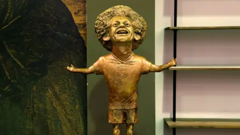 Getty Images Statue of Mohamed Salah.