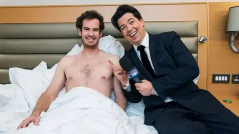 PA Andy Murray and Michael McIntyre
