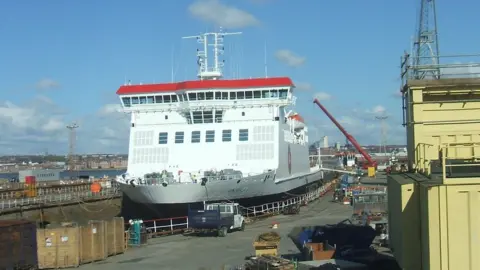 IOMSPC Ben-my-Chree at drydock in Heysham