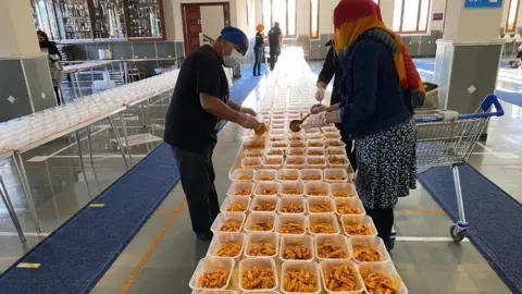 Jagdev Singh Virdee Meals being prepared at the Guru Nanak Gurdwara