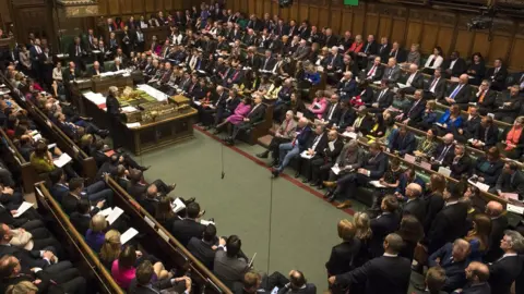 UK Parliament MPs in Commons during PMQs