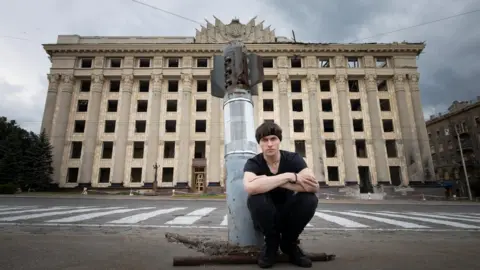 Oleksii Kniazkov Oleksii with an unexploded bomb