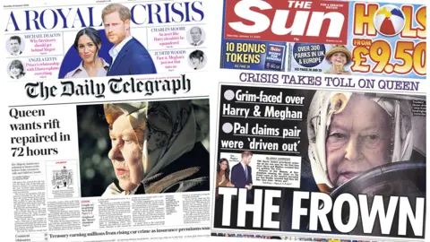 The Telegraph and the Sun front pages