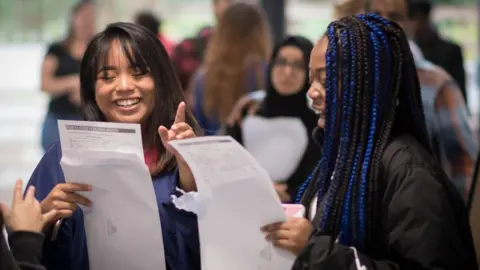 PA Media Students collecting exam results at Ark Academy in Wembley