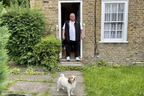 BBC Alan O'Mahoney on his doorstep