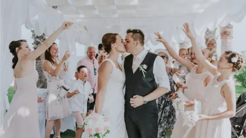 Christodoulou Photography Debbie and Wayne Harding on their wedding day