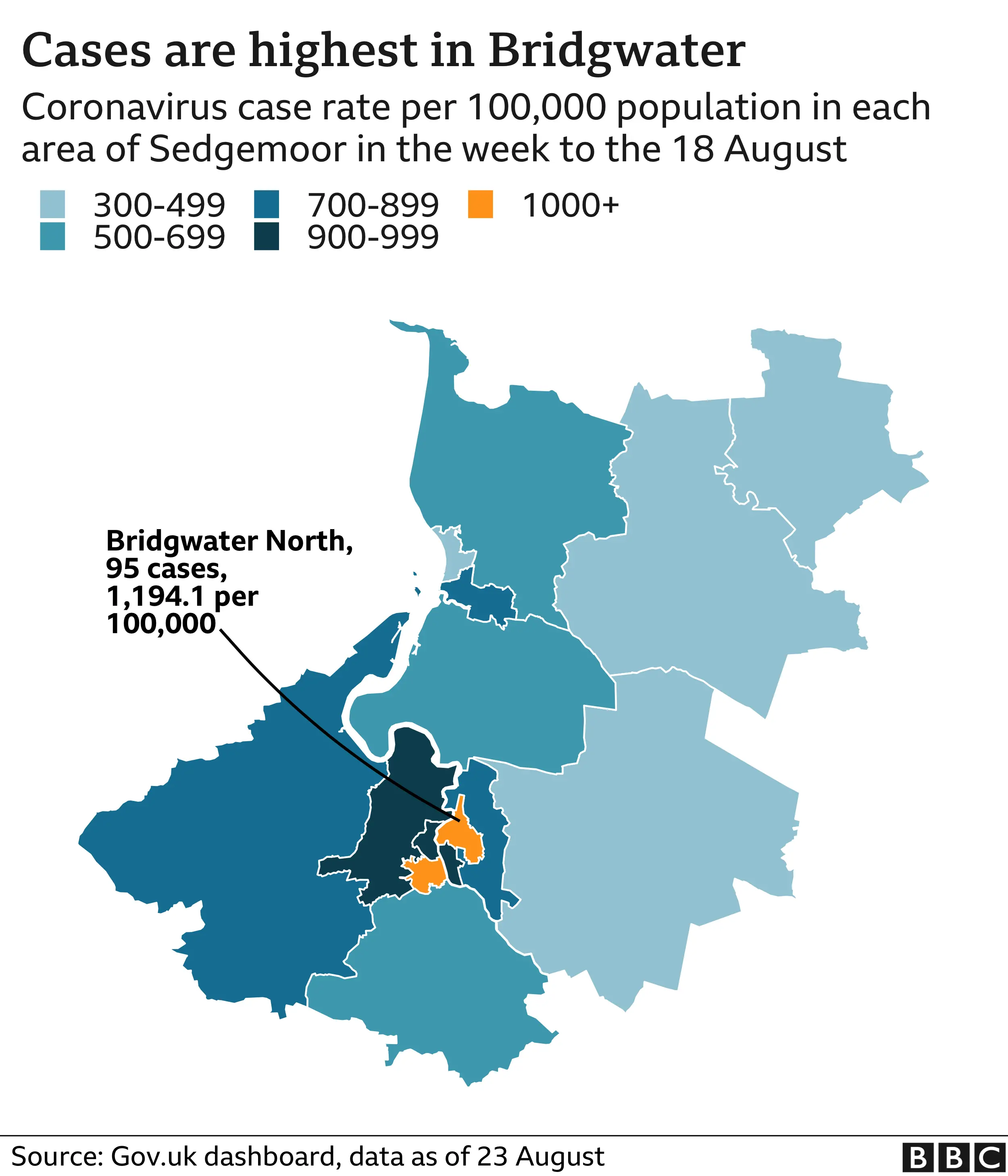 Sedgemoor Covid rate graphic