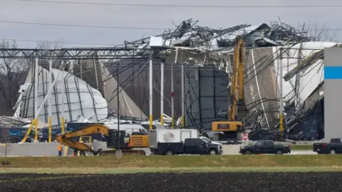 Getty Images A deadly tornado struck an Amazon plant in Edwardsville, Illinois