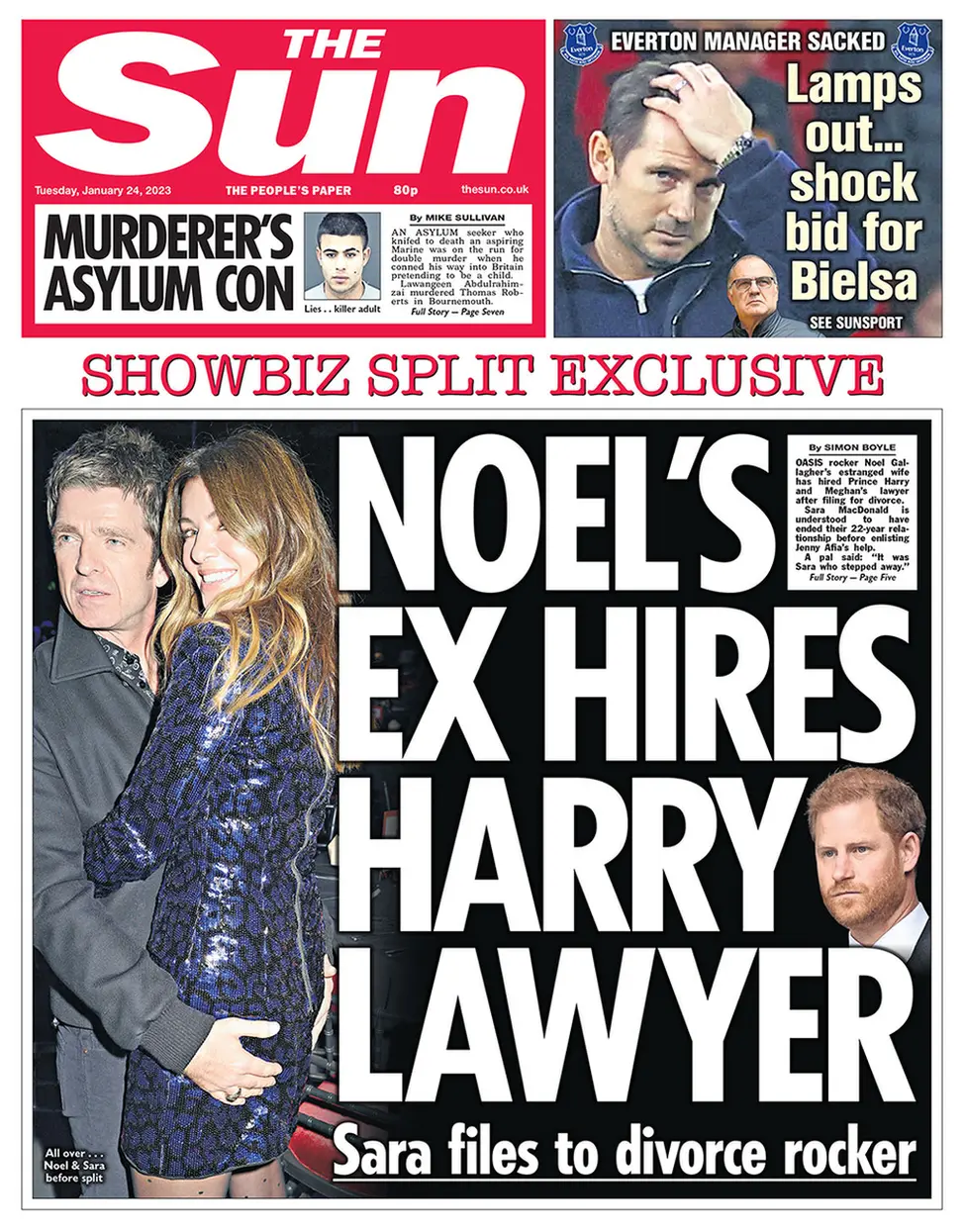 The front page of the Sun.