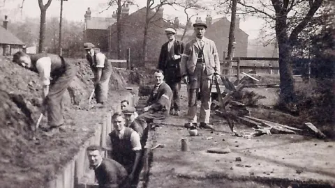 The Bournville Society A group of men diverting Gallows Brook underground in 1919