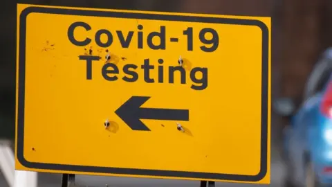 Matthew Horwood/Getty Images Generic Covid testing sign