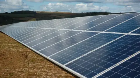 Stock image of solar panels