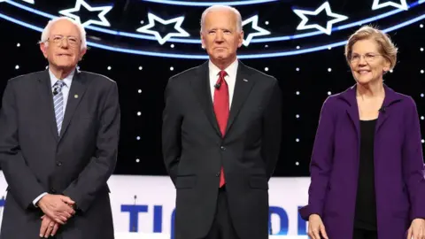 Chip Somodevilla/Getty Images Bernie Sanders, Joe Biden, and Elizabeth Warren