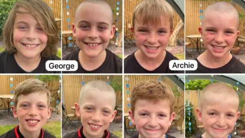 Family photo A collage of some of the boys pre and post shaving