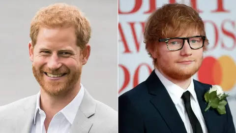 Getty Images Prince Harry and Ed Sheeran