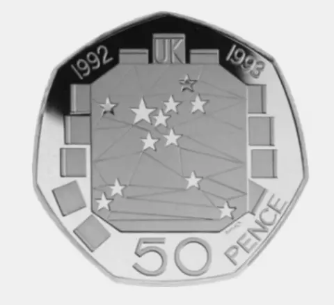 Royal Mint A 1992 Single Market 50p piece