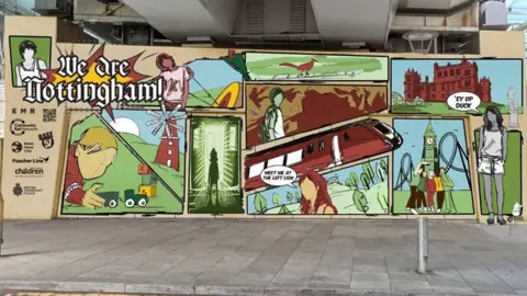 East Midlands Railway Mural promoting rail safety