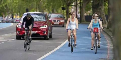 PA Media A cycle lane in Chelsea