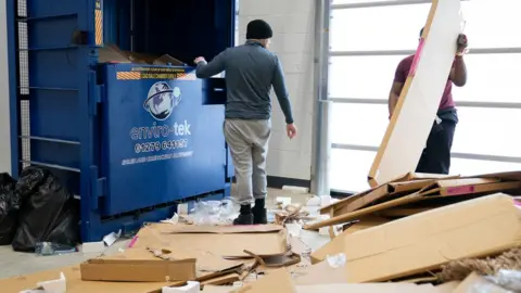 Joe Giddens/PA Wire Prisoners work in the recycling centre at category C prison HMP Five Wells in Wellingborough