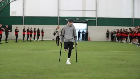 Crewe Alexandra Ashton being welcomed back by Crewe
