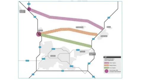 Suffolk County Council Northern Bypass map