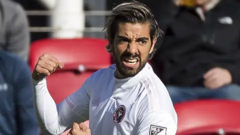 Rodolfo Pizarro celebrates scoring for Inter Miami