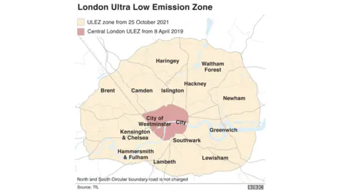 TfL Outgoing ULEZ map