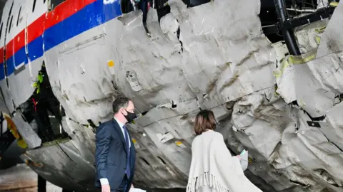 Reuters Prosecutor Thijs Berger attends the judges" inspection of the reconstruction of the MH17 wreckage, as part of the murder trial ahead of the beginning of a critical stage, in Reijen, Netherlands, May 26, 2021