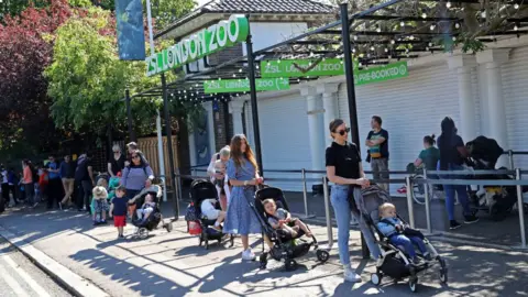 Getty Images Queue outside London Zoo