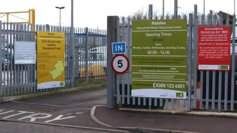 Hertfordshire County Council Royston recycling centre exterior