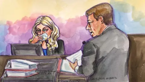 Reuters Courtroom sketch of Elizabeth Holmes
