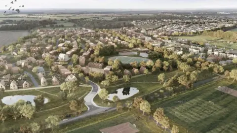 Basingstoke and Deane Borough Council CGI of the proposed development at Manydown