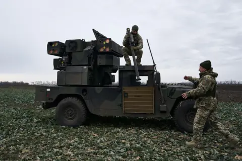 Getty Images Air defences of Kyiv - an anti-aircraft missile system