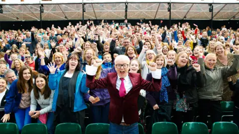 BBC Chris Evans with the 500 Words audience