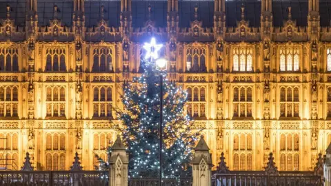 Getty Images Christmas tree outside Parliament