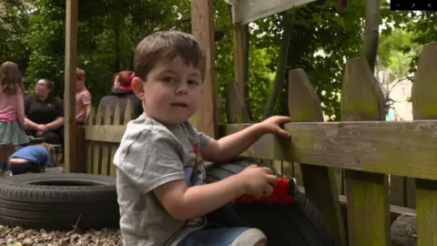 AIDAN BLACK/BBC Boy at Yellow Wellies nursery