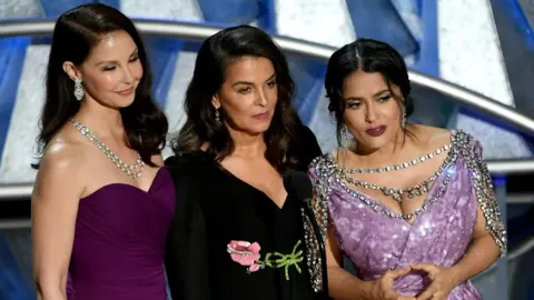 Getty Images Ashley Judd, Annabella Sciorra and Salma Hayek