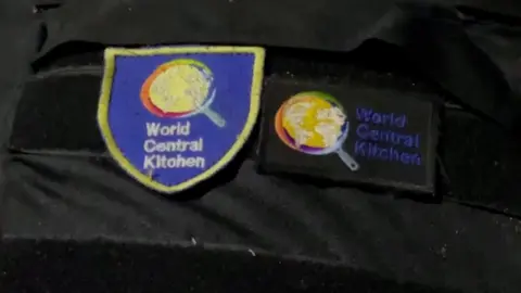 Reuters A patch bearing the World Central Kitchen logo