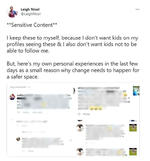 Twitter/@LeighNicol Twitter abuse