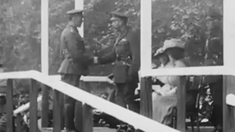 Yorkshire Regiment Private Cunningham with King George V