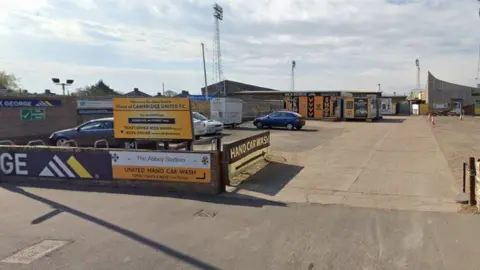 Google A view of the entrance to Cambridge United's Abbey Stadium on Newmarket Road