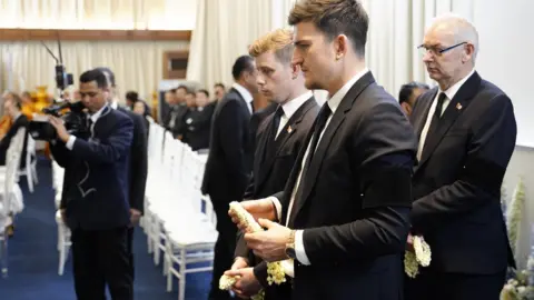 King Power Players at Vichai Srivaddhanaprabha's funeral