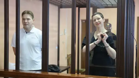 Getty Images Belarusian opposition activists Maxim Znak and Maria Kolesnikova