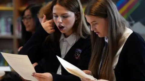 PA Media Pupils receiving exam results