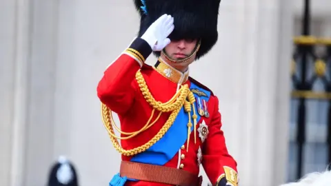 Victoria Jones/PA Wire The Duke of Cambridge rides on horseback to Horse Guards Parade