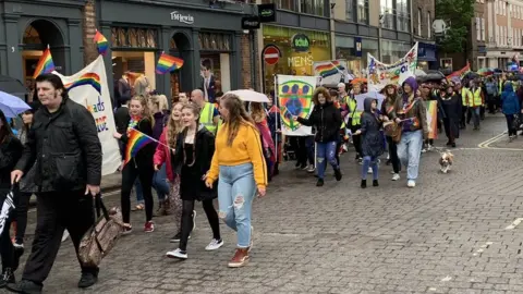 Miss Vale Kids parading during York Pride