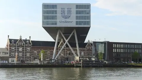 Getty Images The logo of Unilever at the headquarters in Rotterdam