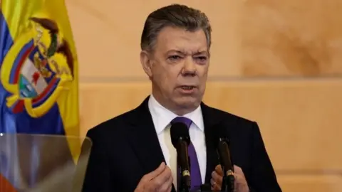 Reuters President Santos speaking at the opening of the new Congress (20/07/2018)