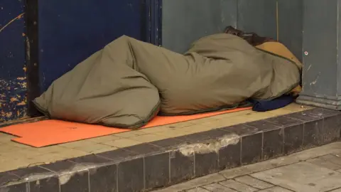 Getty Images A rough sleeper